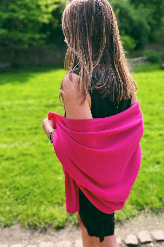Ruby Pink Cashmere Travel Wrap