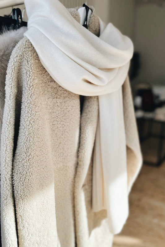 Antique White Cashmere Travel Wrap