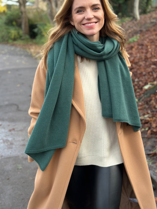 Hunter Green Cashmere Travel Wrap