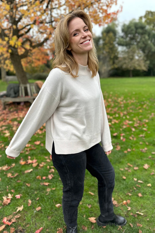 The Classic Selsey Mock Neck Cashmere Sweater