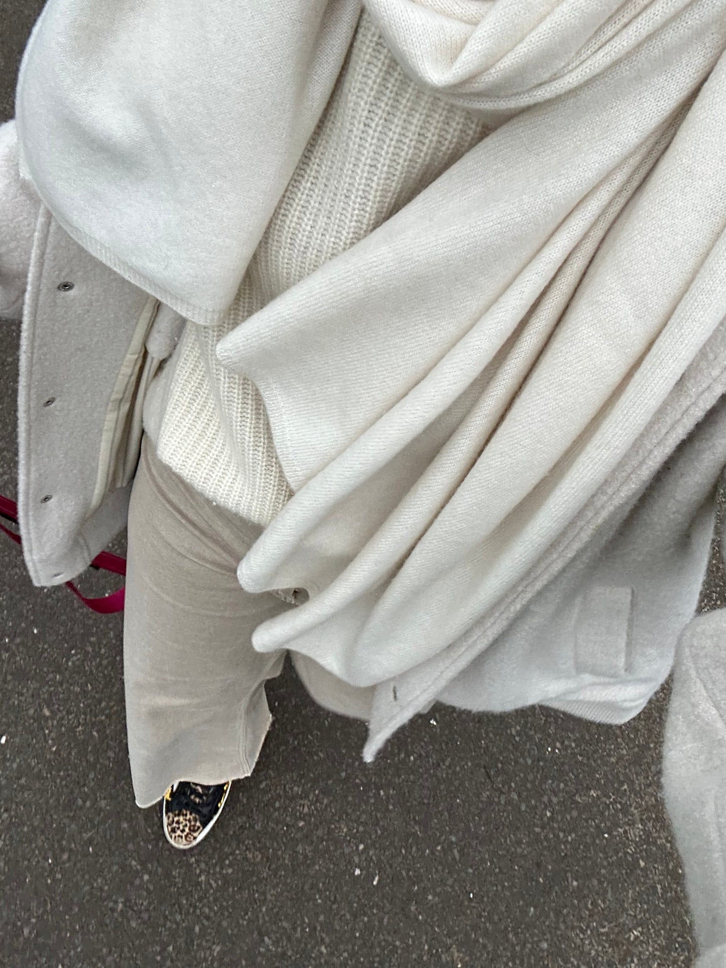 Antique White Cashmere Travel Wrap