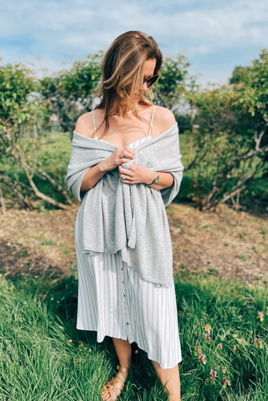 English Grey Cashmere Travel Wrap Eco
