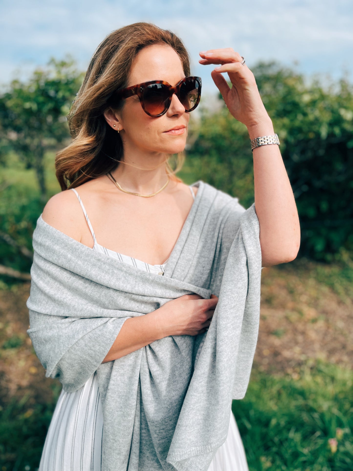 English Grey Cashmere Travel Wrap Eco