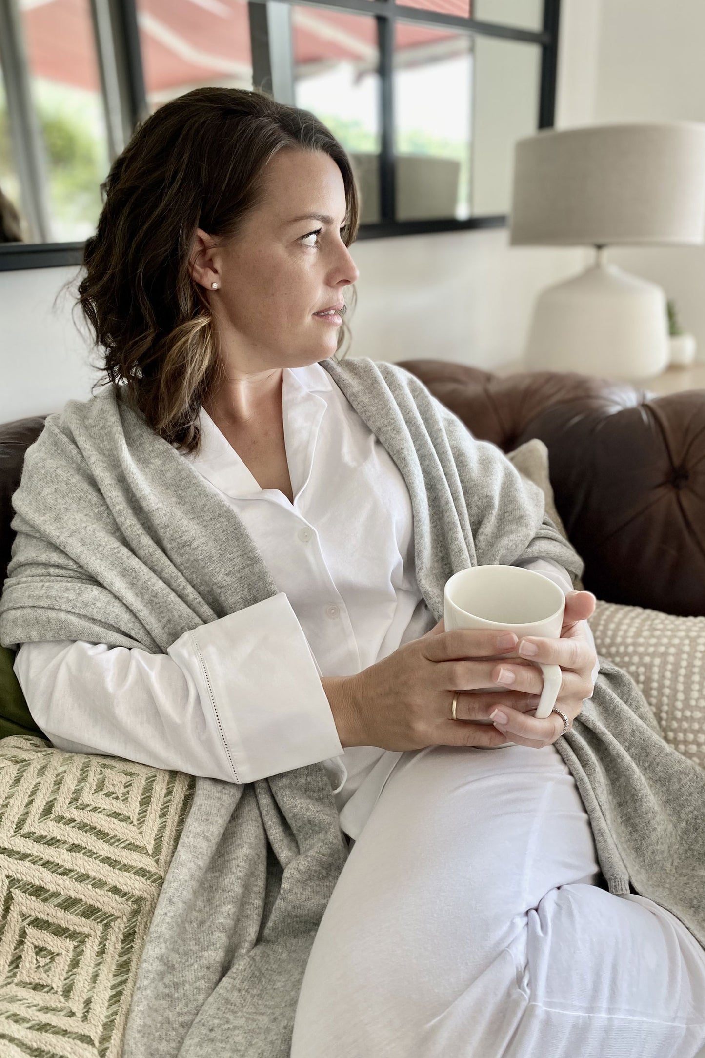 Heather Grey Cashmere Travel Wrap