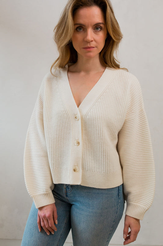 Jennifer Cardigan in Pearl White
