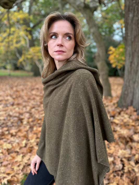 Olive Green Donegal Oversized Travel Wrap