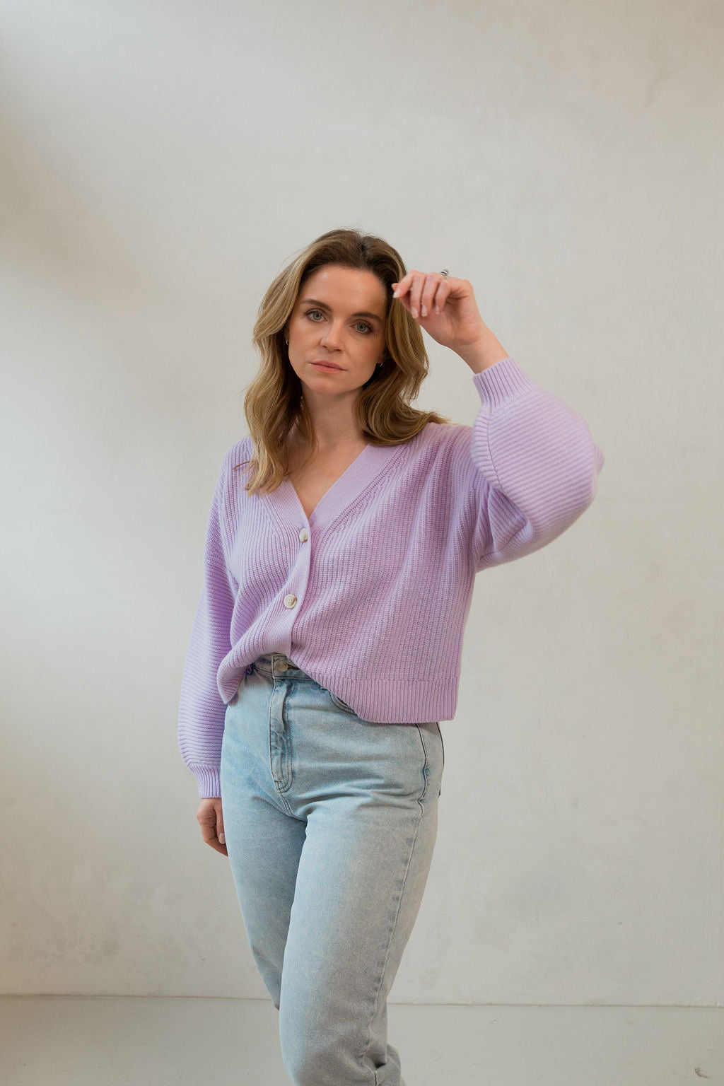 Jennifer Cardigan in Pretty Lilac