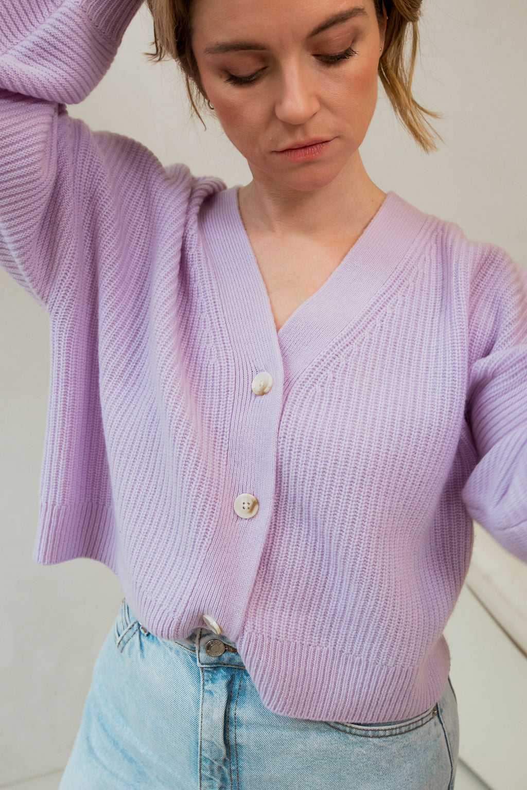 Jennifer Cardigan in Pretty Lilac