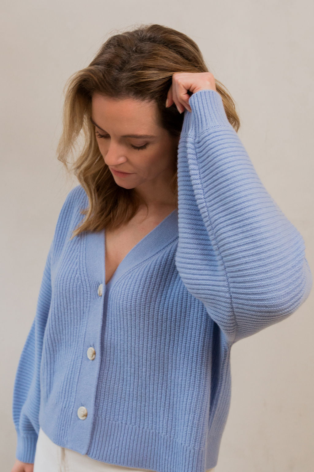 Jennifer Cardigan in Chambray Blue