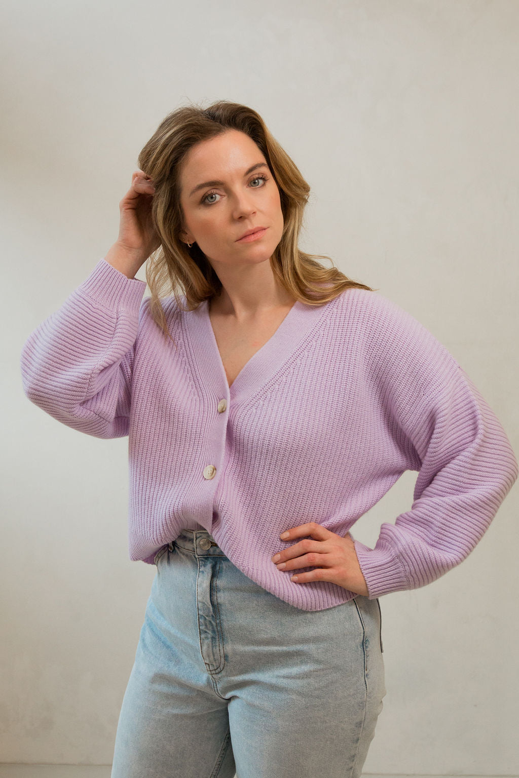 Jennifer Cardigan in Pretty Lilac