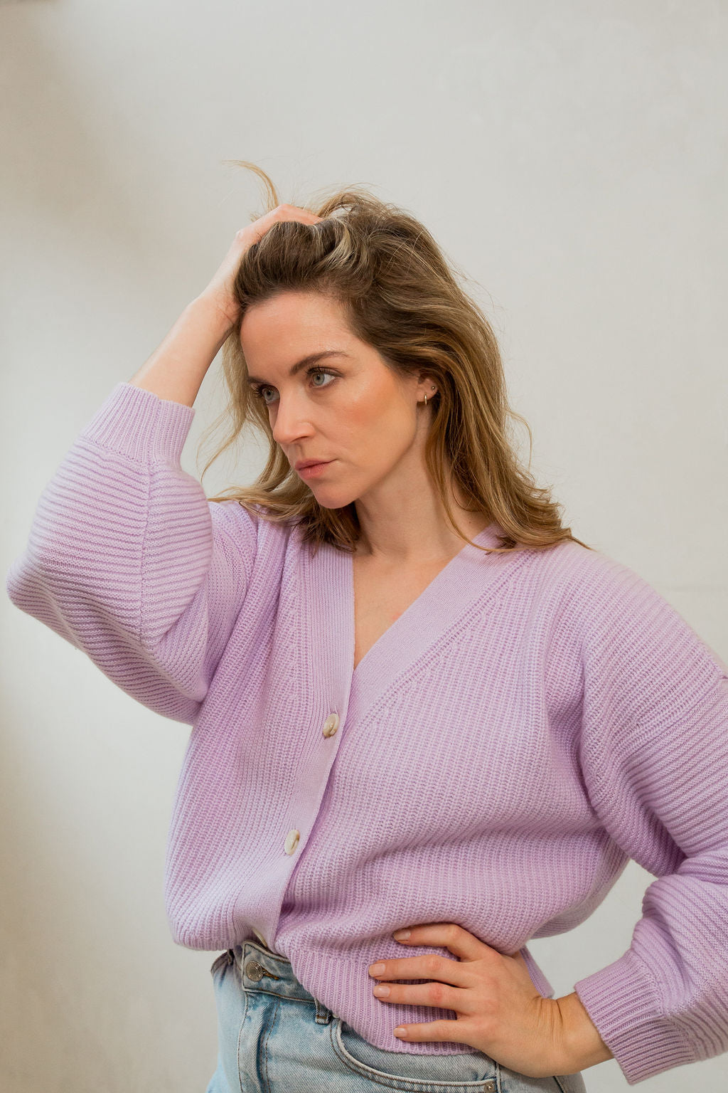 Jennifer Cardigan in Pretty Lilac
