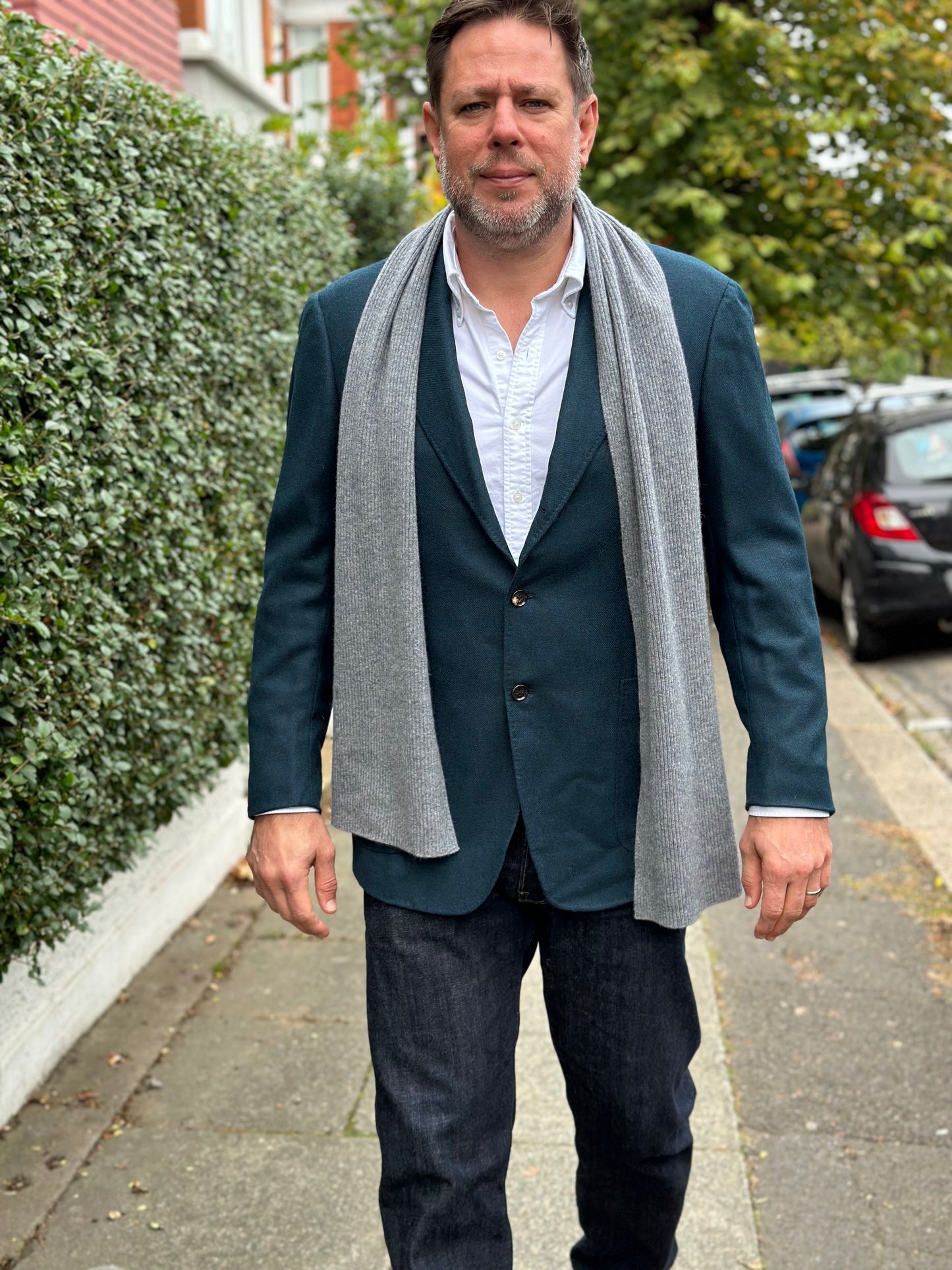 Men’s Ribbed 100% Cashmere Scarf