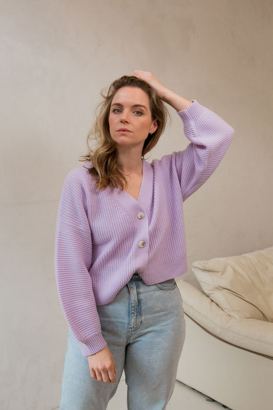 Jennifer Cardigan in Pretty Lilac