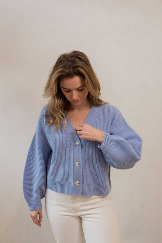 Jennifer Cardigan in Chambray Blue