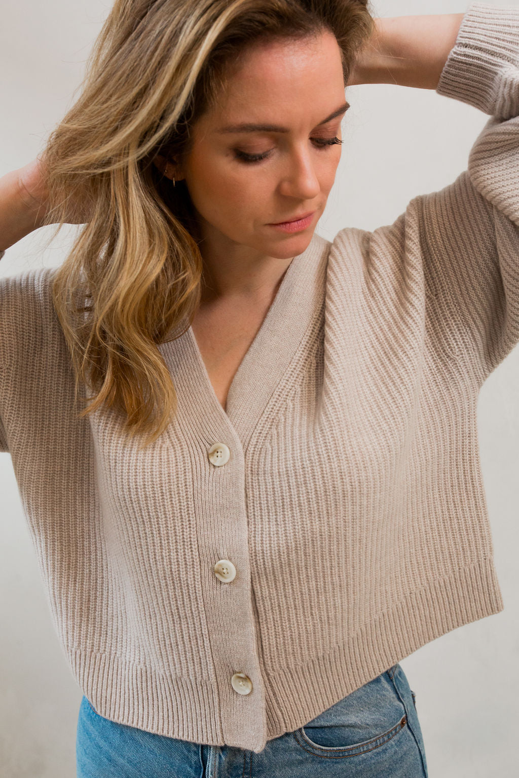 Jennifer Cardigan in Pebble Grey