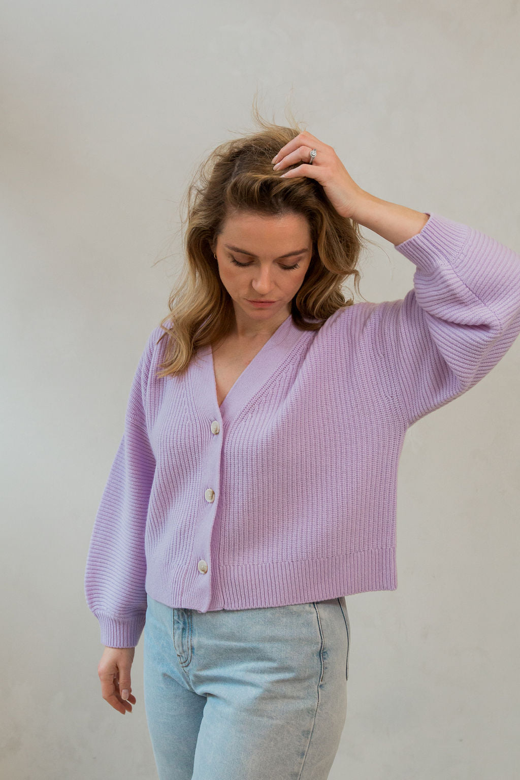 Jennifer Cardigan in Pretty Lilac