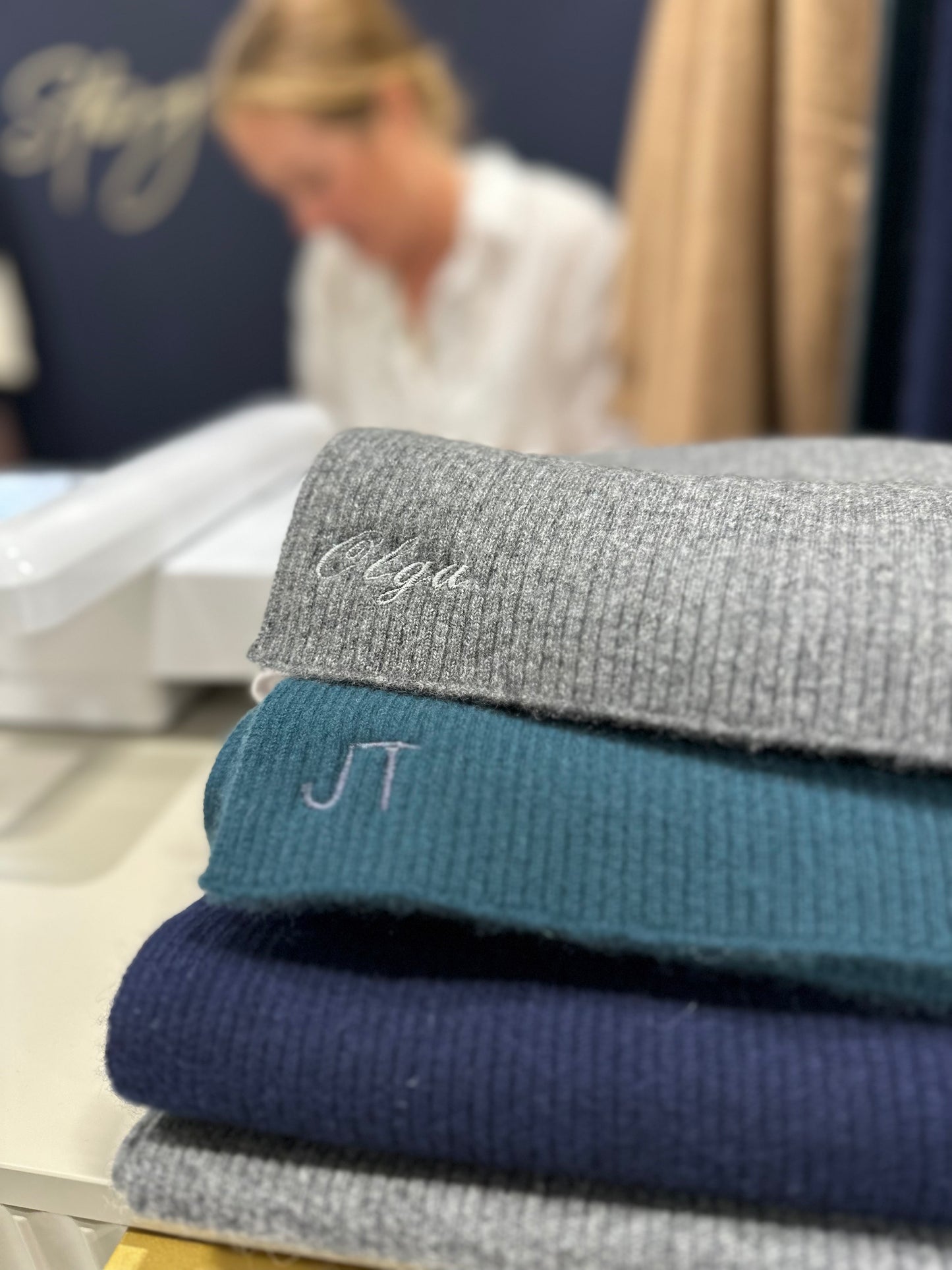 Men’s Ribbed 100% Cashmere Scarf