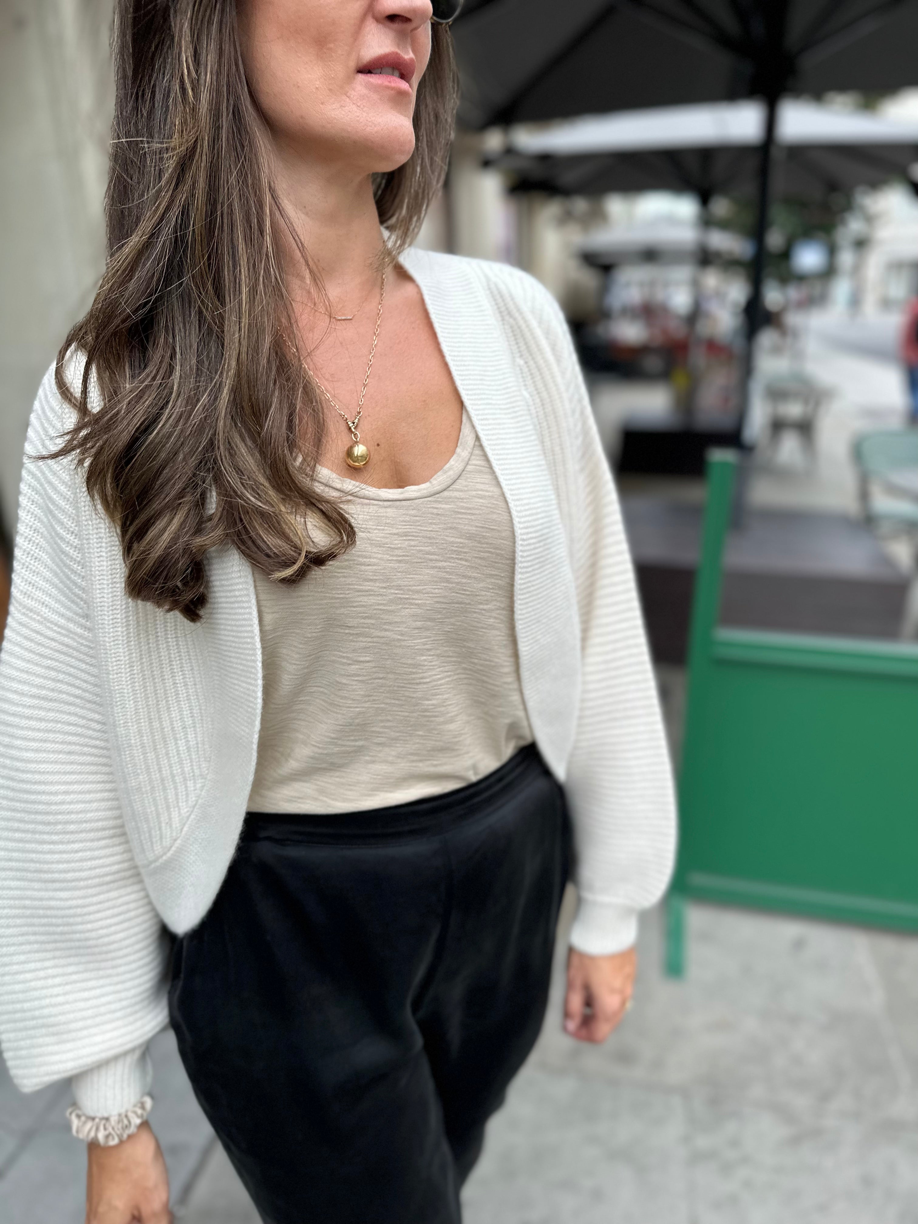 Cropped Cashmere Cocoon Cardigan