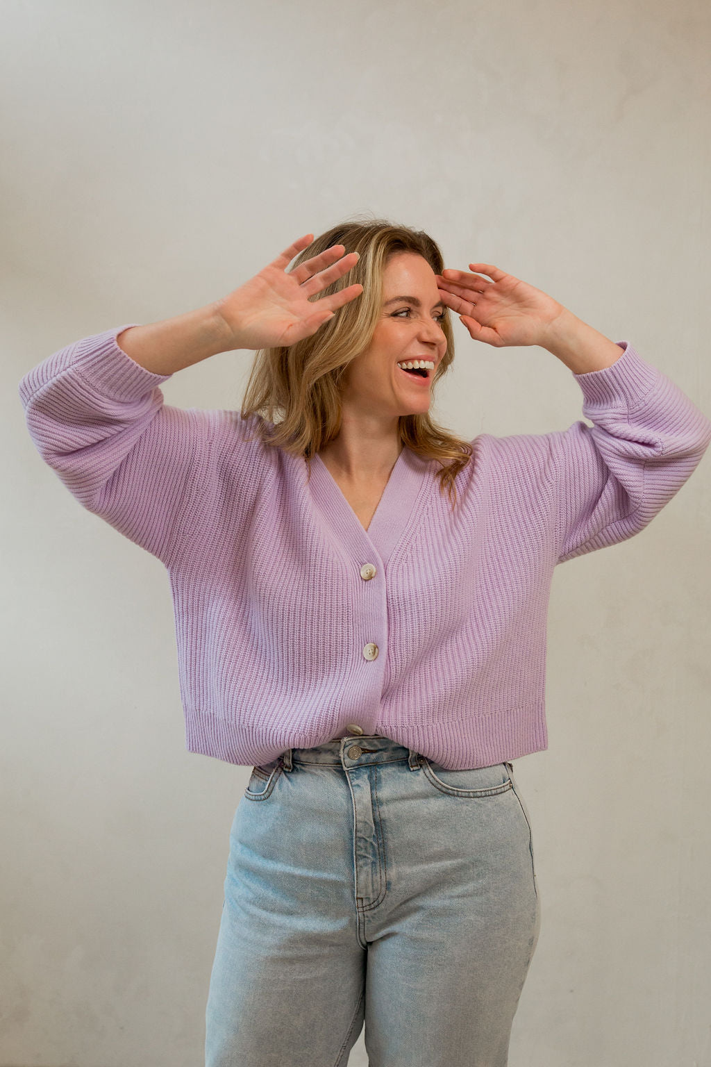 Jennifer Cardigan in Pretty Lilac