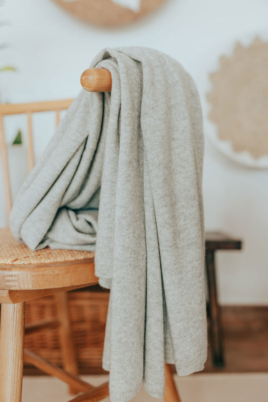Heather Grey Cashmere Travel Wrap